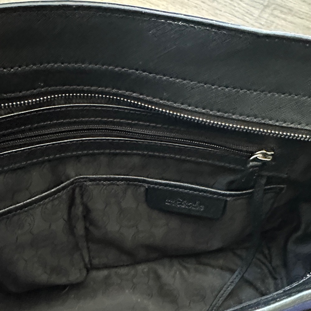 Michael Kors Blue and Black Leather Satchel Tote - Picture 6 of 7